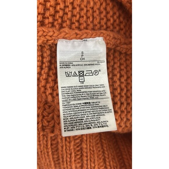 Banana Republic Women's S Cowl Neck Sweater Orange Merino Wool & Alpaca Blend - Picture 11 of 12